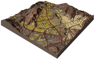 Shaded relief map created in Surfer