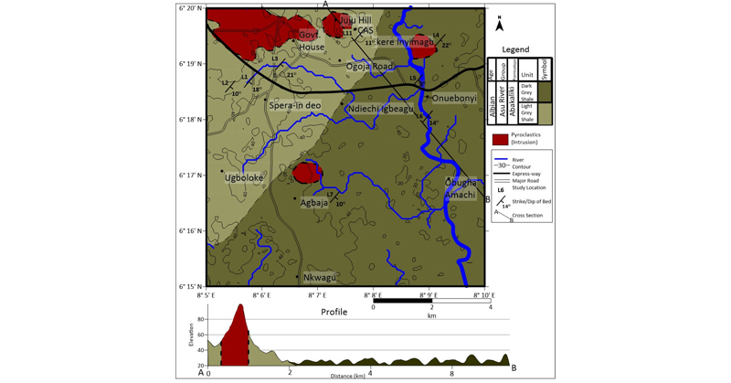 Map of a proposed waste disposal area created in Surfer