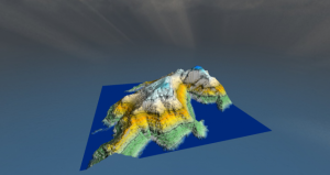 3D Model of Skellig Michal in Ireland created with Golden Software's Surfer